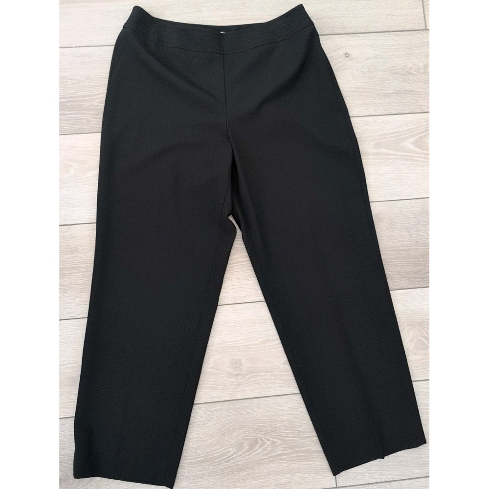 Talbots Dress Pants Womens 8P Petite Black High Rise Flat‎ Front Side Zip NWT